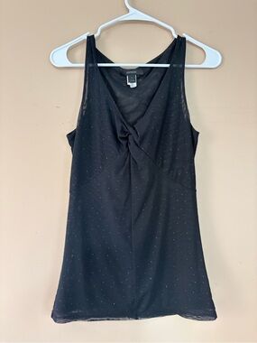 Vintage Express Black Twist Front Sleeveless Y2K Top